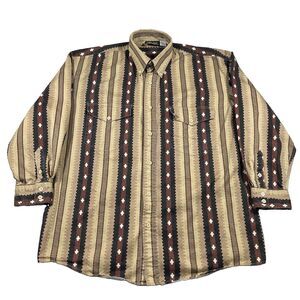 Western Signatures by East West Southwestern Button Up Shirt L Cotton